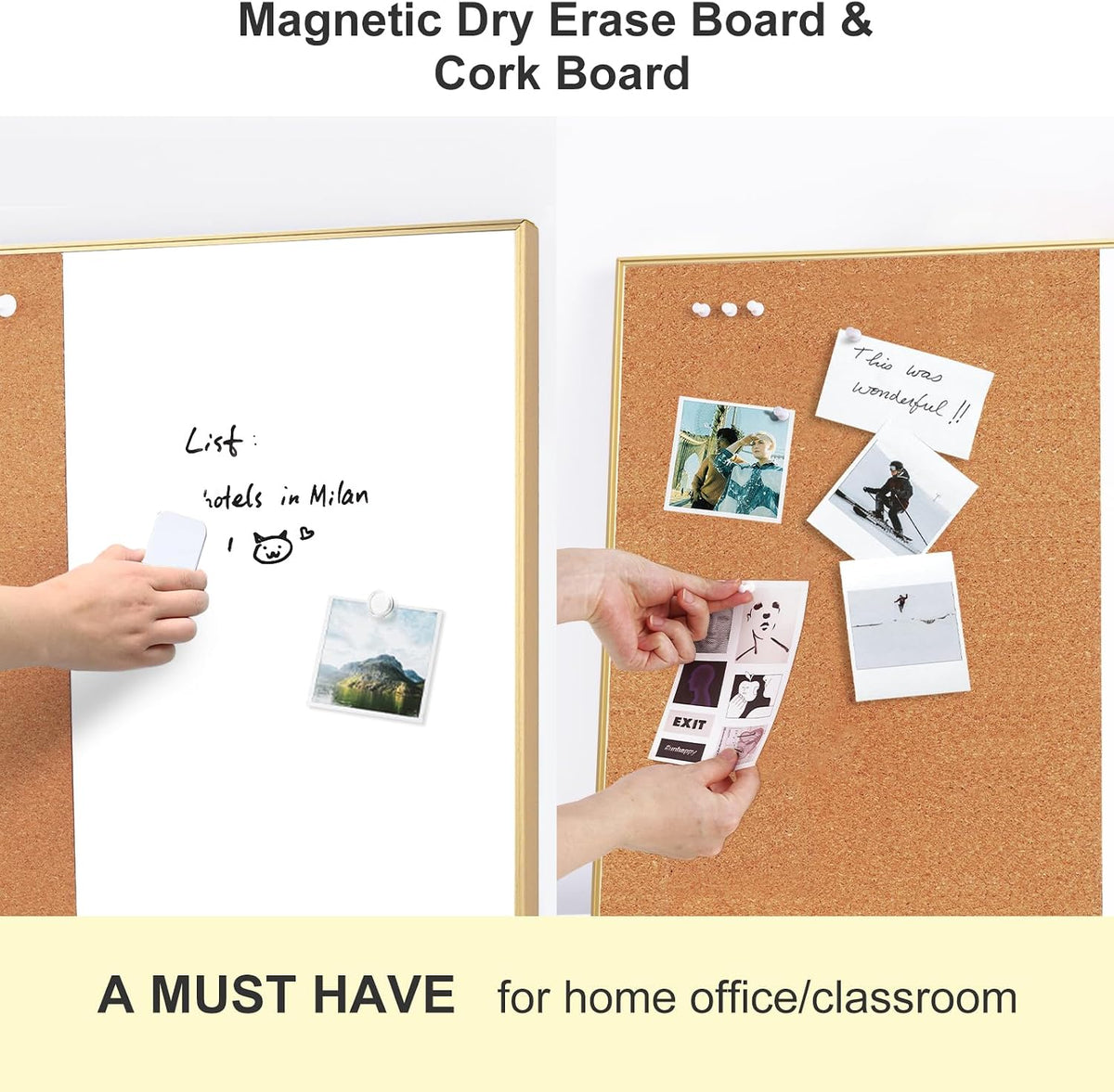 ARCOBIS Cork Board White Board Combo