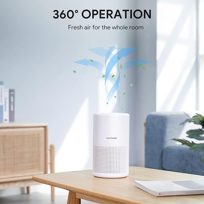 Air Purifiers for Bedroom, FULMINARE H13 True HEPA Air Filter, Quiet Air Cleaner