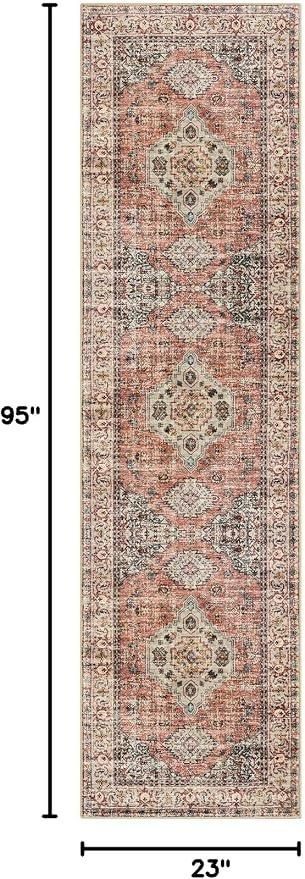 Lahome Oriental Washable Kitchen Runner Rug Non Slip, 2x8 Bathroom Runners