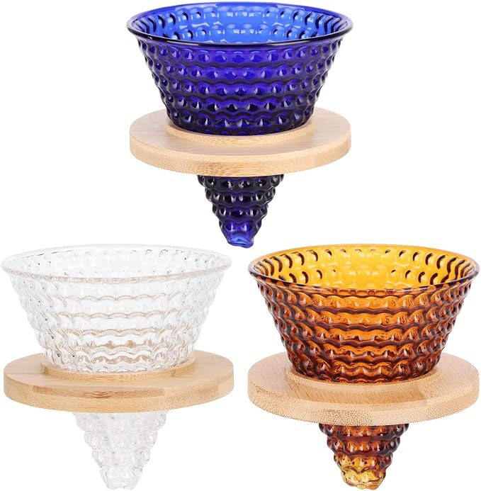 AUNMAS Coffee Dripper Pour Over Filter, Thick Glass Durable Simple Use Even