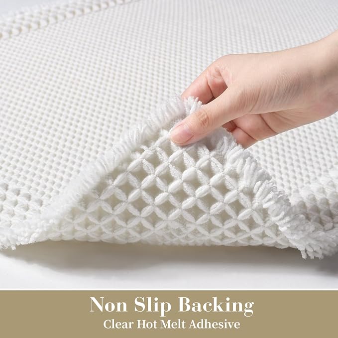 RESARE Waffle Bath Mat for Bathroom, Super Absorbent Bathroom Rugs Non Slip