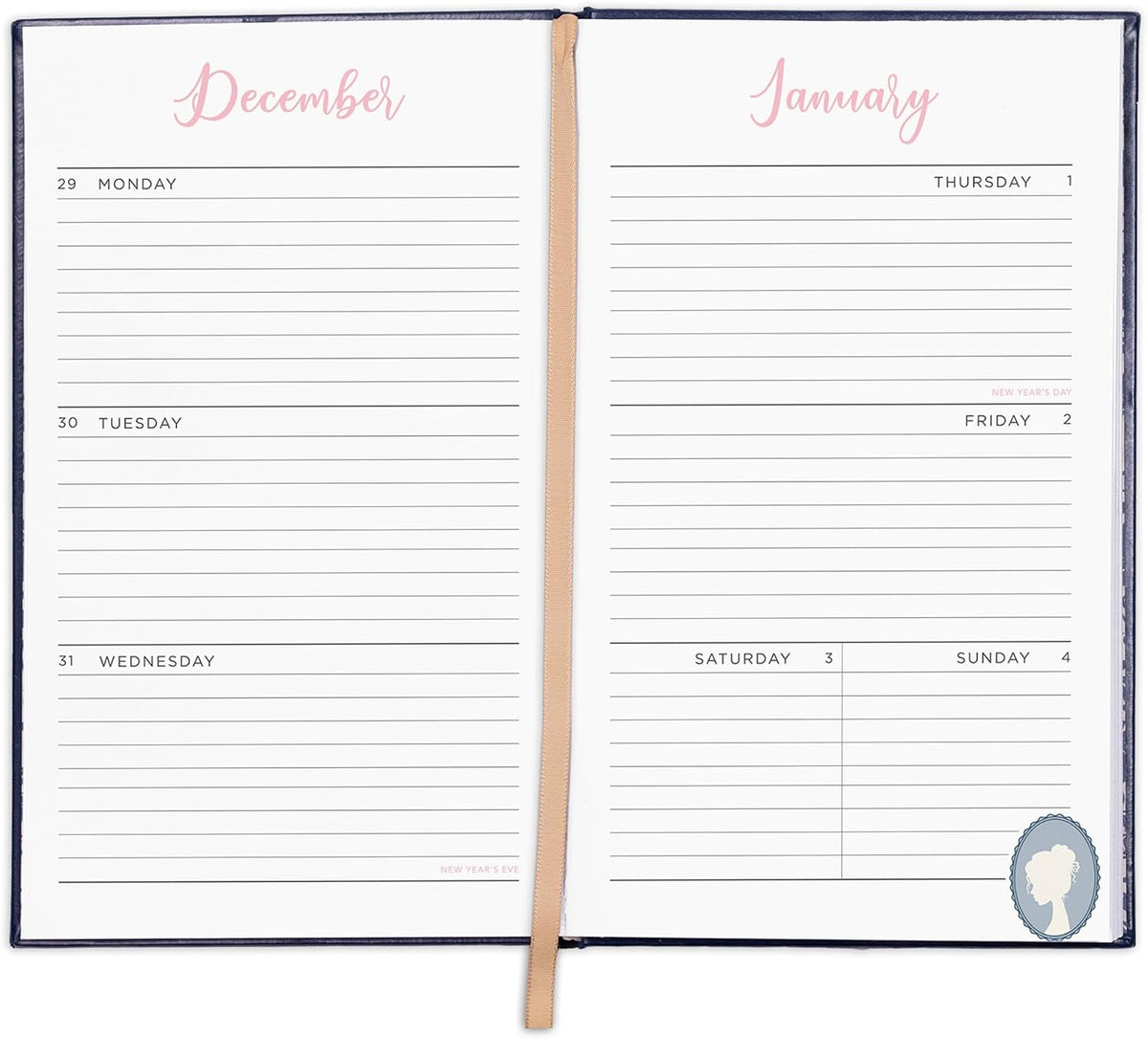 Steel Mill & Co 8.25" x 5" Monthly & Weekly 12-Month Planner Dated January 2026 - December 2026, Book Lover's Organizer with Vegan Leather Cover with Gold Foil, Quotes & Art from Classic Novels (Literary Classics)