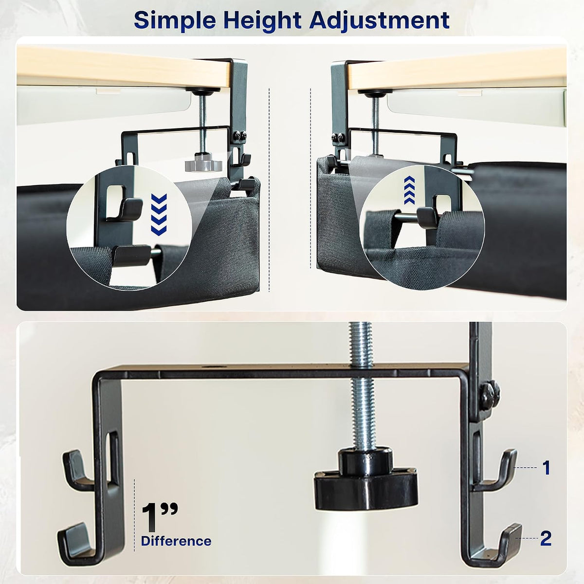 VIVO Black Clamp-on 47 in Fabric Cable Management Tray, DESK-AC47F-C