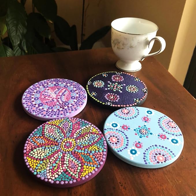 30 Pieces 4 Inch Round Blank Ceramic Coasters, Unglazed Ceramic Tiles Coasters