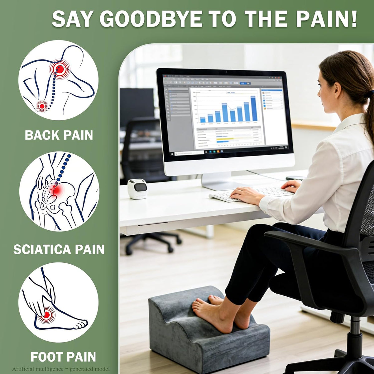 Foot Rest for Under Desk – 3-Layer Multi-Functional Foot Stool