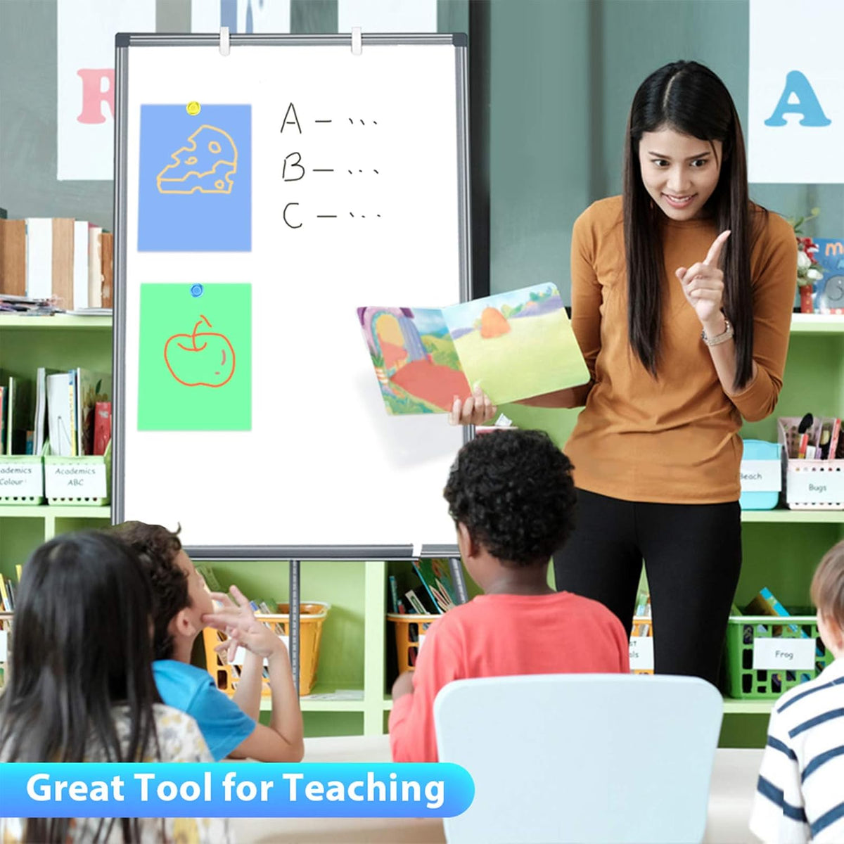 Maxtek Easel Whiteboard 36 x 24, Stand Tripod with Height Adjustable, Gray