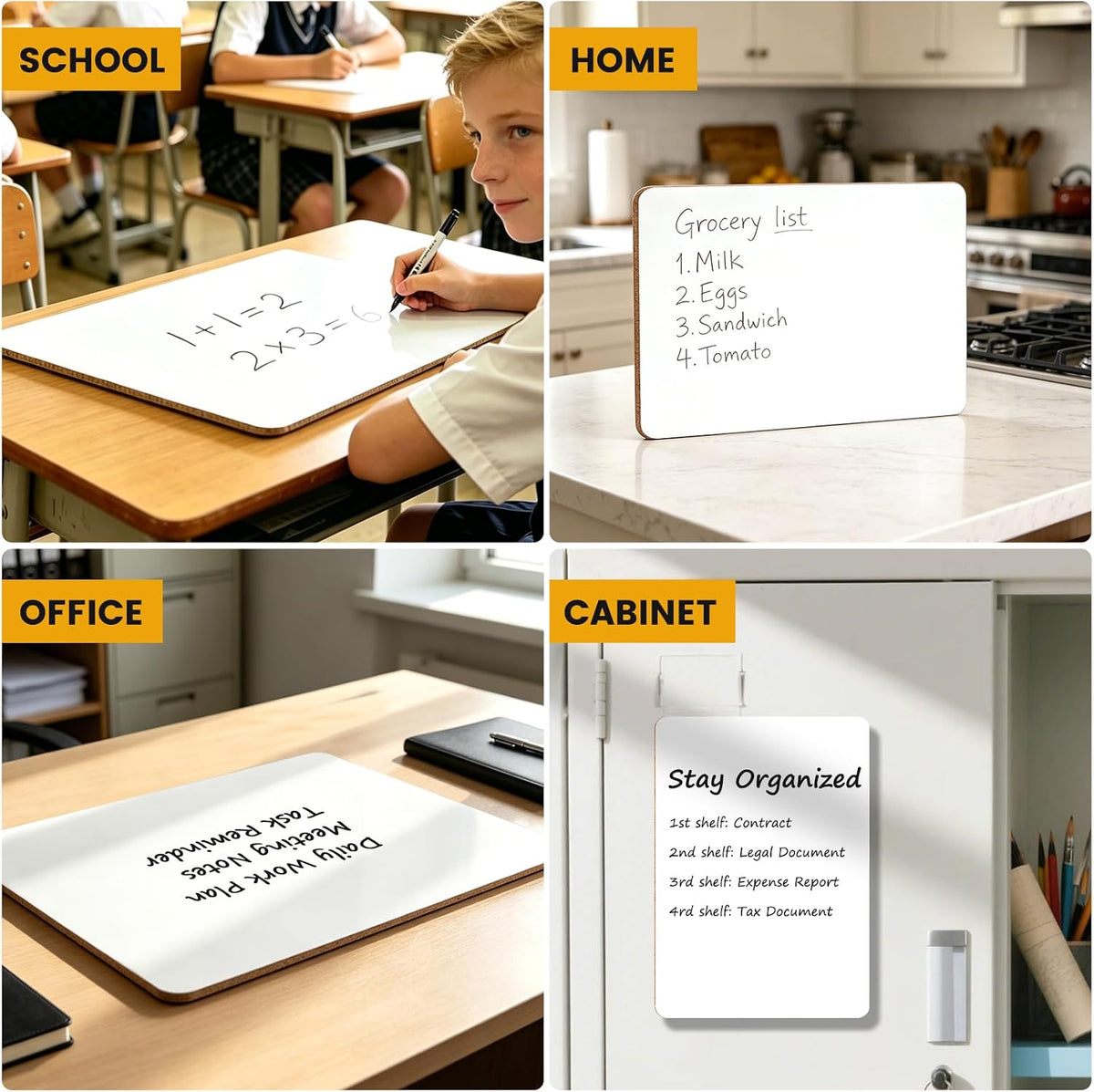 24 Pack Small White Board Dry Erase Boards, 9" x 12", Double Sided