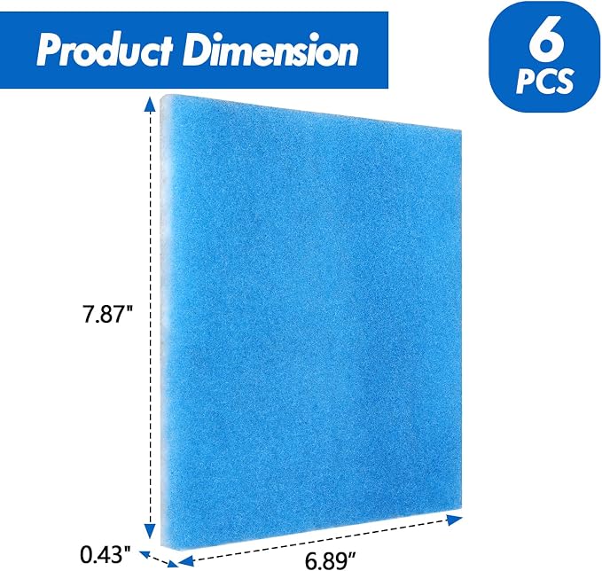 6 Pack Dryer Filter Replacement, Pre-Cut Portable Dryer Filters Compatible