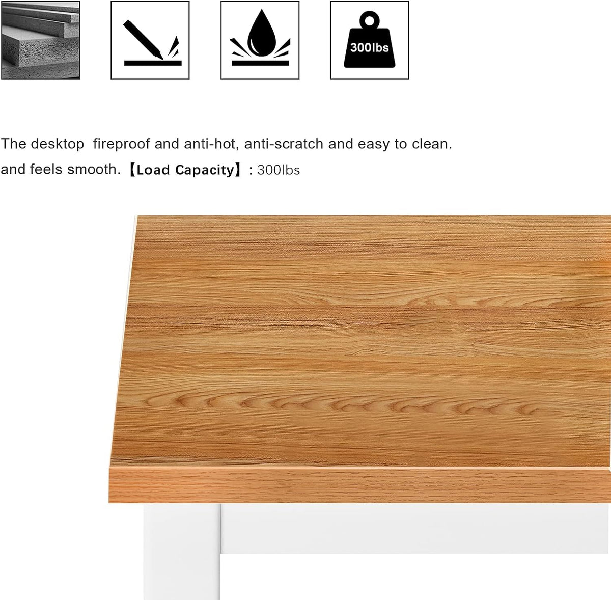 Need Small Teak Computer Desk, 39.4 Inch Sturdy Writing Desk, Compact