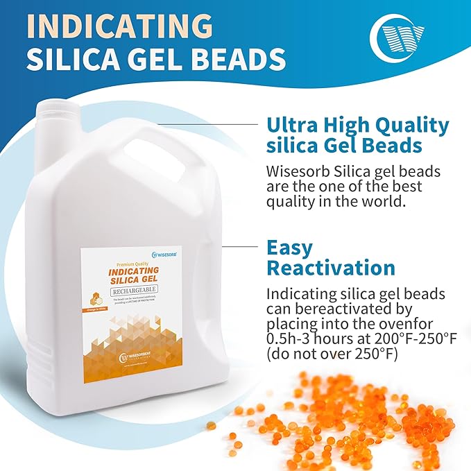 [37.5 LBS] Orange Premium Indicating Silica Gel Beads (Industry Standard 3-5 mm) - Reusable Desiccant Beads Silica Gel Dehumidifier