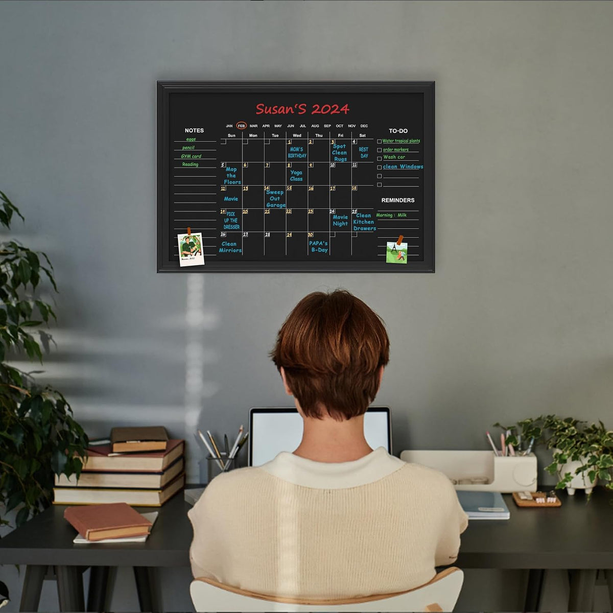 Large Magnetic Chalkboard Calendar,17.7" × 23.6" Family Planner Chalk Board