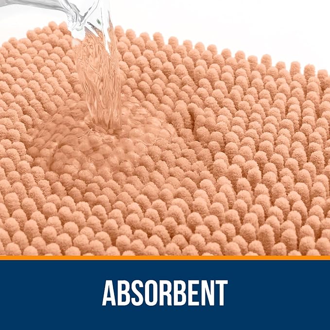 OLANLY Bathroom Rugs 30x20, Extra Soft Absorbent Chenille Bath Rugs, Rubber