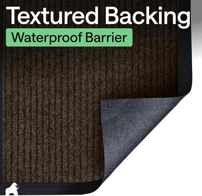 GORILLA GRIP Waterproof Traffic Guard Door Mat, Heavy Duty Entryway Mats
