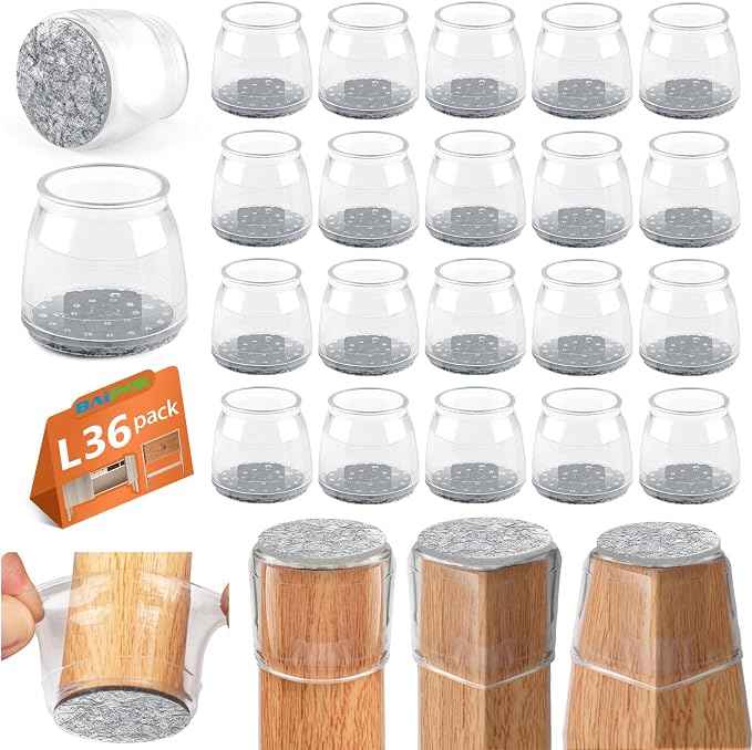 BAIPOK 36Pcs Round Chair Leg Floor Protectors