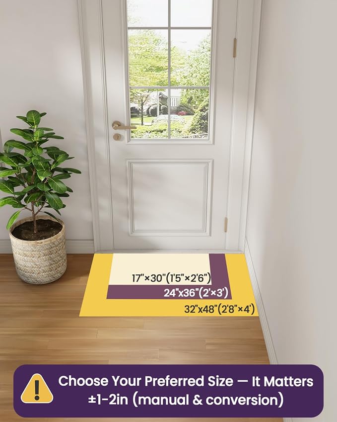 DEXI Ultra Thin Door Mat Indoor Entrance 17x30, Non Slip Rubber Backed Entryway