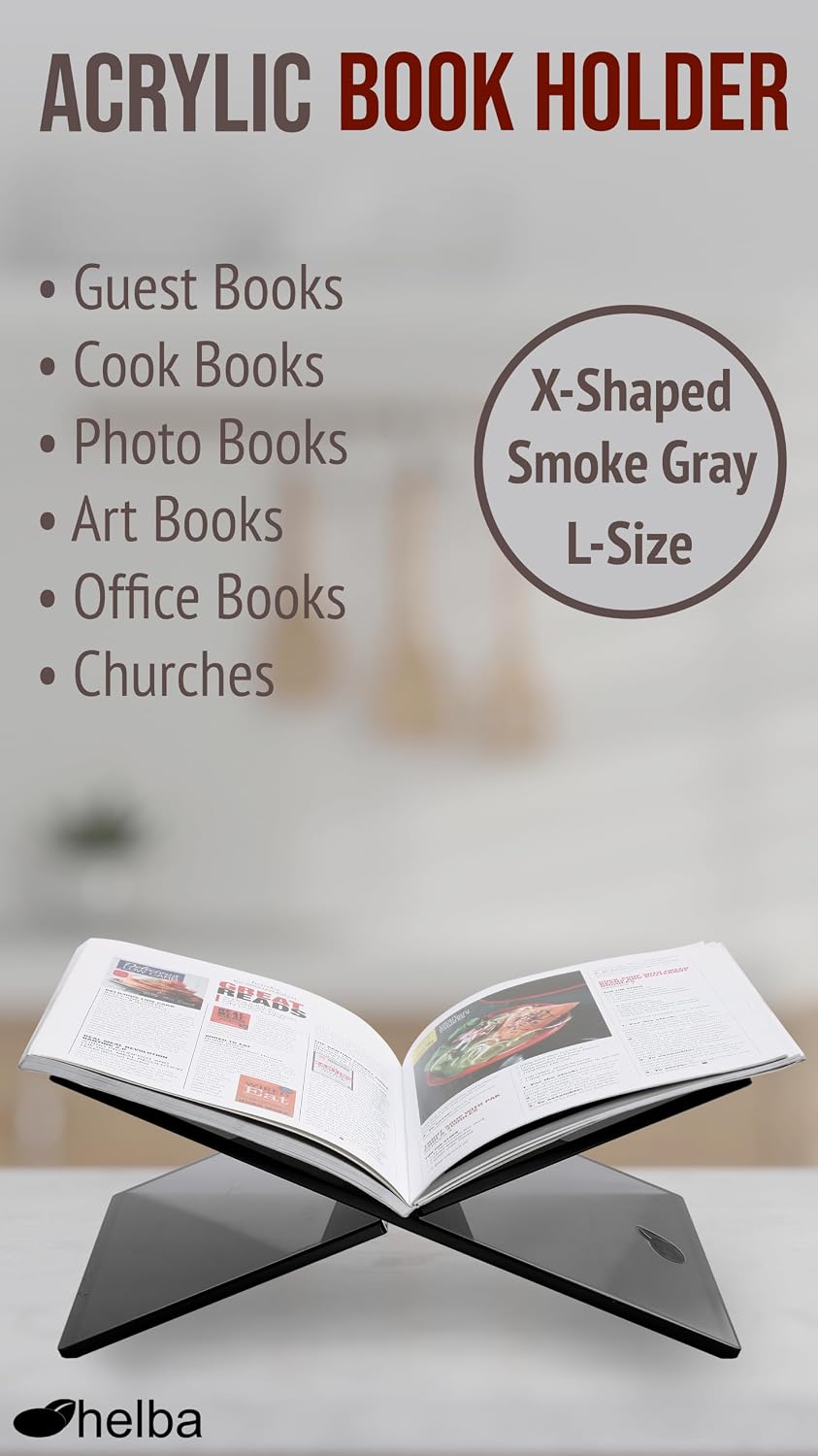 Book Holder - Elegant Acrylic X-Shaped Cookbook Stand for Display