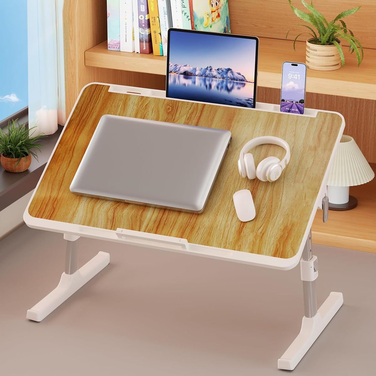 Adjustable Lap Desk, Foldable Laptop Desk for Bed, X-Large Lap Table