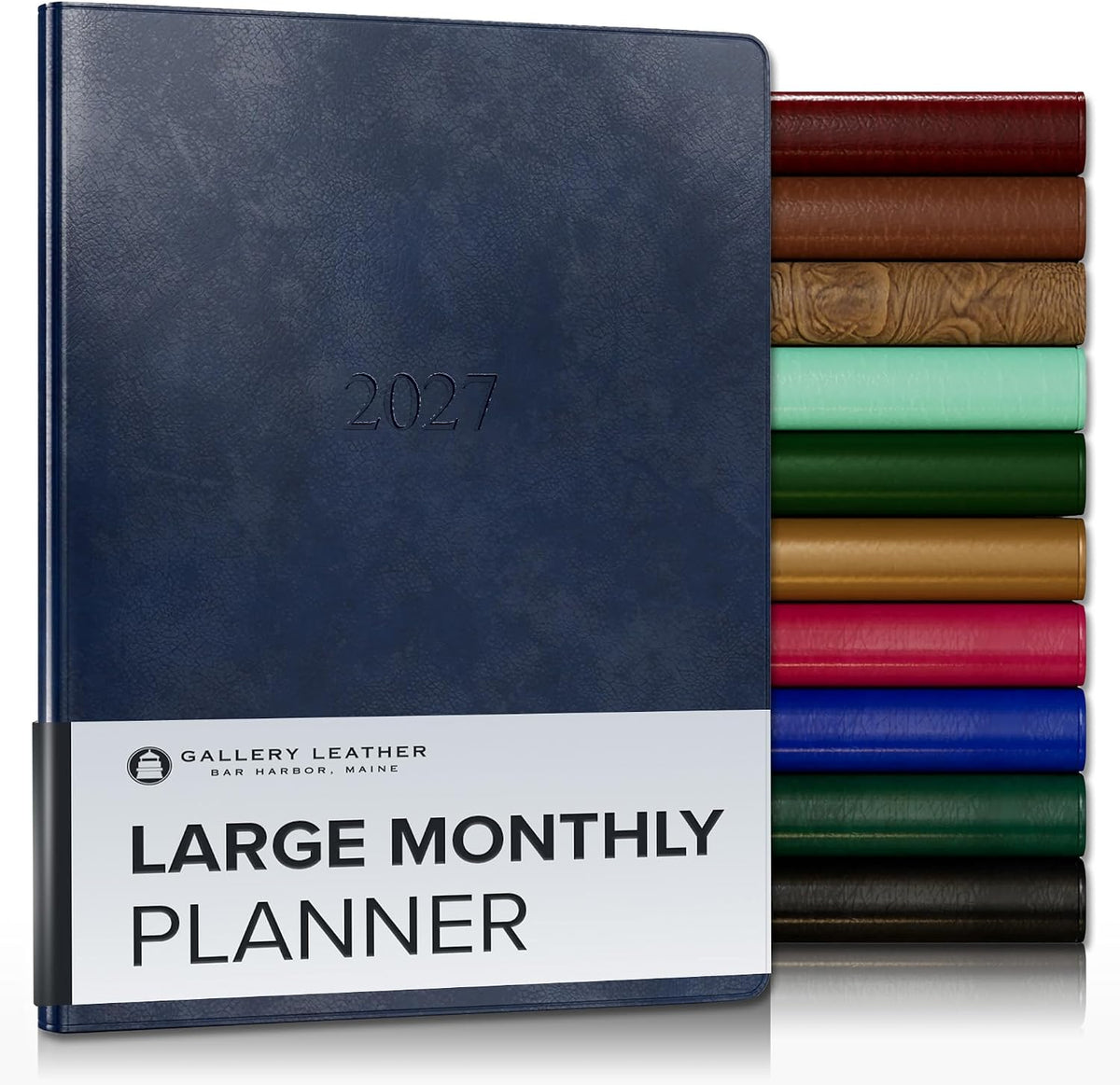 Gallery Leather Large Monthly Planner 2026-2027 Acadia Navy