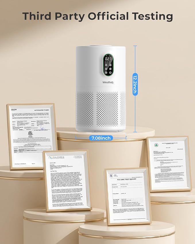 Air Purifiers for Home Large Room up to 1650 ft², WESTHEY H13 True HEPA Air
