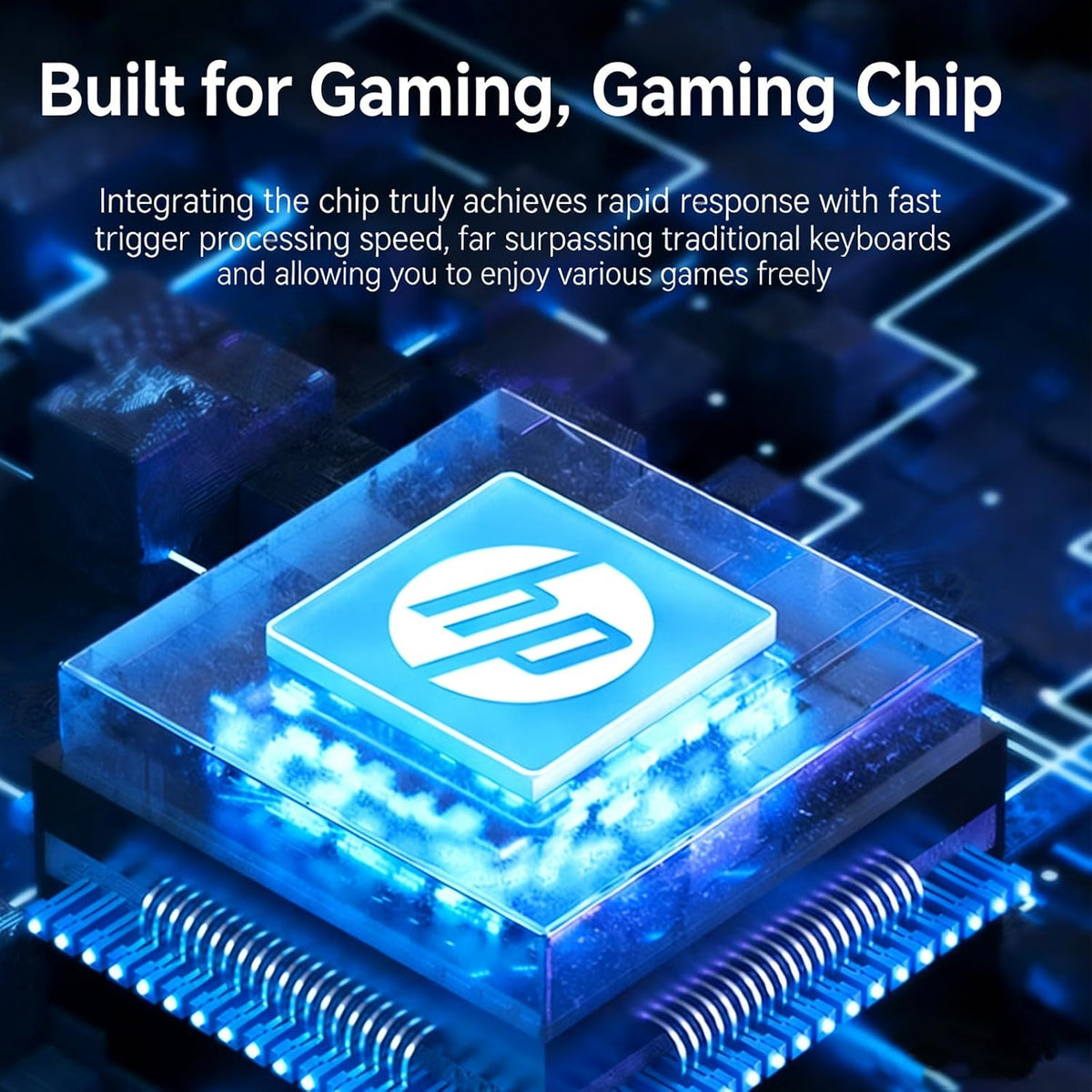 HP GK400F Mechanical Gaming Keyboard, 104 Keys Wired Keyboard with Brown Switches, Mixed Lighting, Double-Shot ABS Keycaps, for Desktop and Laptop (Glacier Blue)