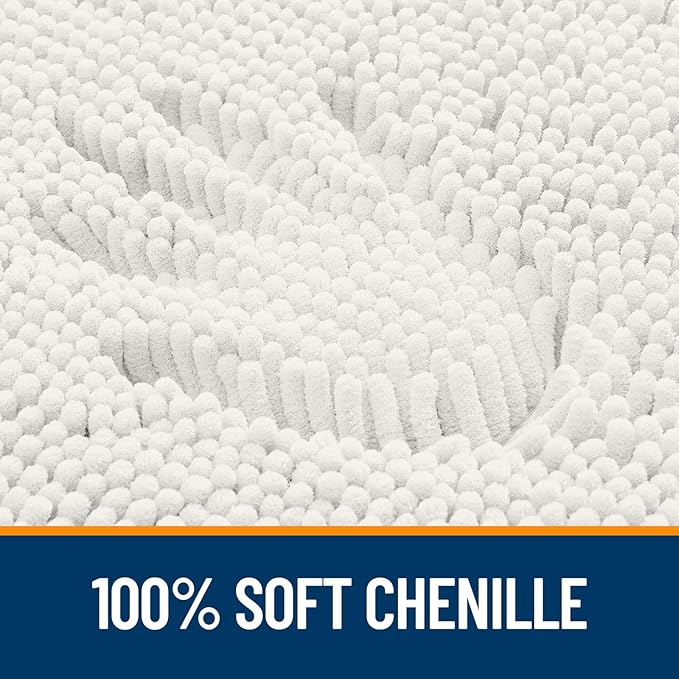 OLANLY Toilet Rugs U-Shaped 20x20, Extra Soft Absorbent Chenille Contour