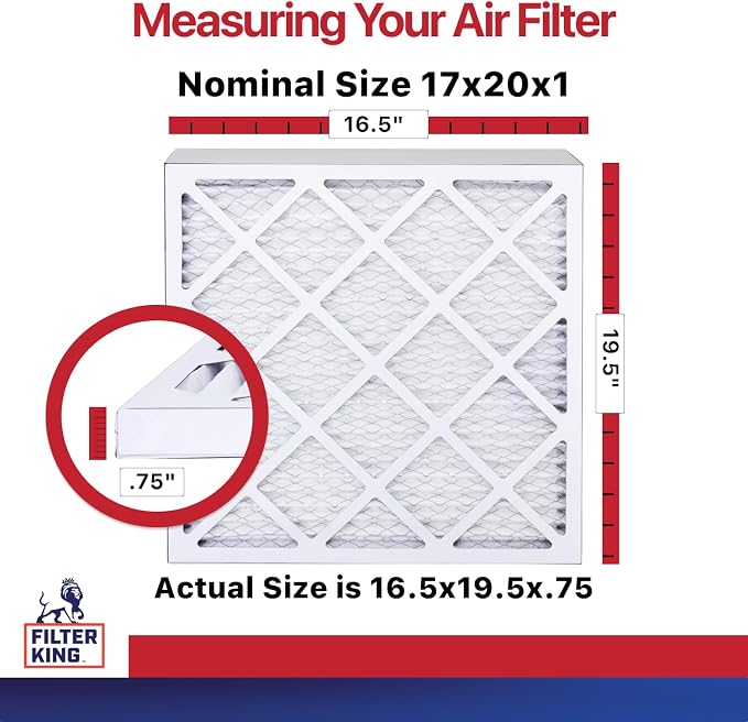 Filter King 17x20x1 Air Filter | 12-PACK | MERV 11 HVAC Pleated A/C Furnace