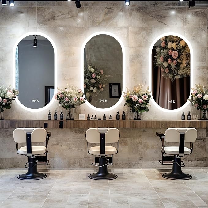 LUVODI Lighted LED Bathroom Mirror: 32x20IN Oval Wall Mounted Vanity Mirror
