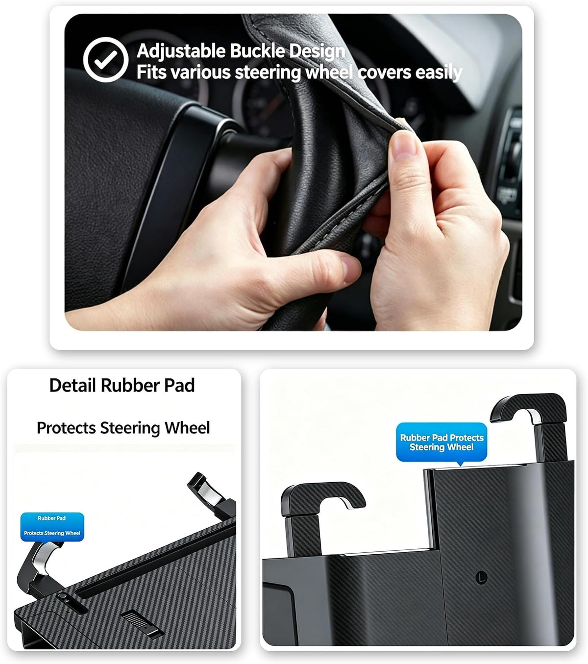 2-in-1 Car Steering Wheel Tray Desk & Car Seat Gap Filler Organizer