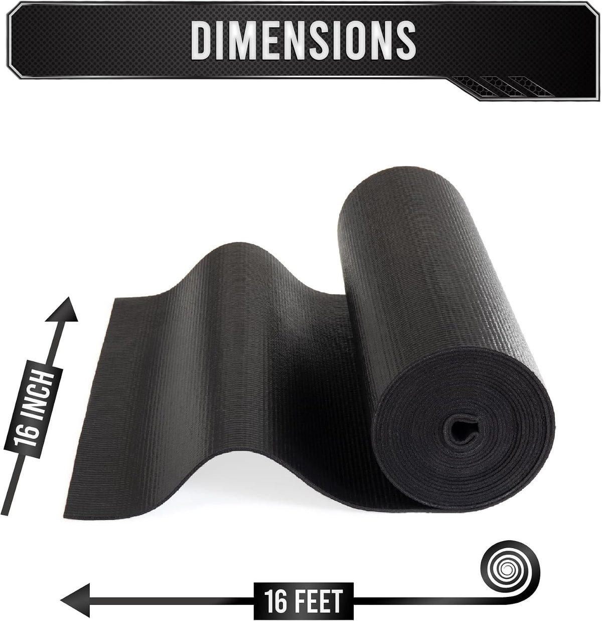 Precision Defined Toolbox Liner Non-Slip Tool Drawer Liner 16ft x 16" Black