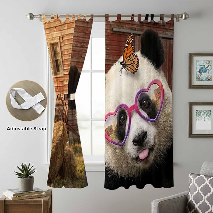 Farm Panda Living Room Curtains 84 Inch Length, Window Curtains Tab Top