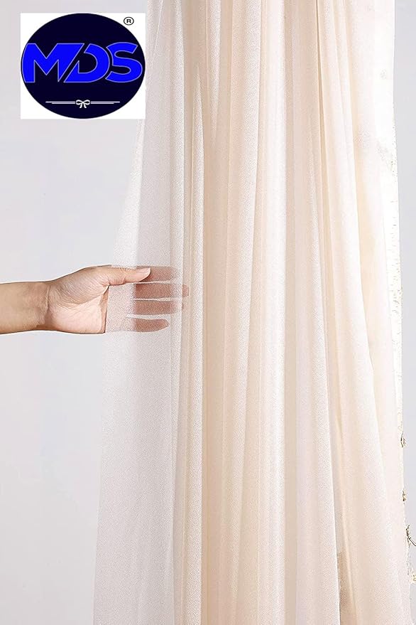 MDS Halloween Chiffon Draping Fabric - 2 Panel, 30" Wide x 100ft Long - Sheer Spooky Arbor & Canopy Drapery for Haunted House Backdrops, Party Ceilings, DIY Costumes & Themed Events - Nude (Pack of 2)