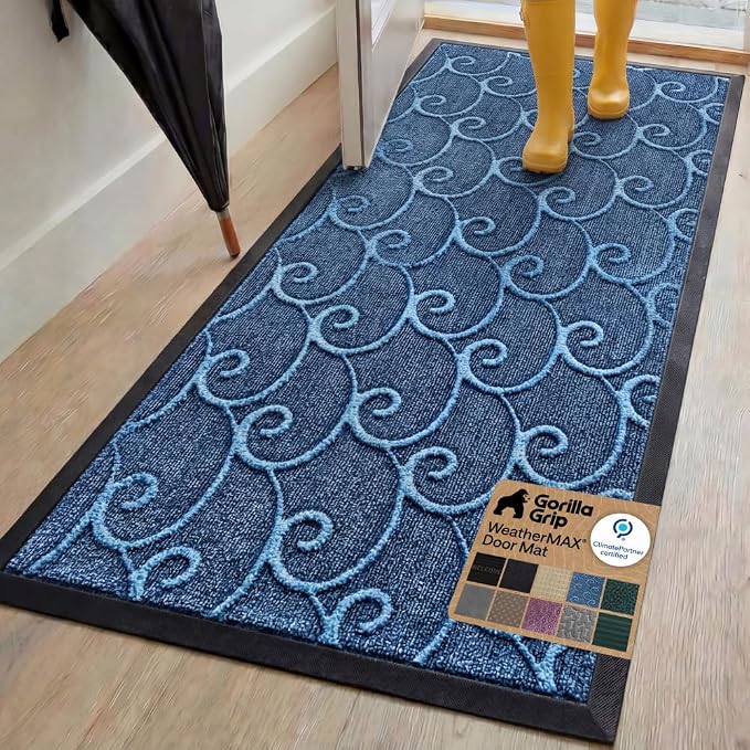 GORILLA GRIP 100% Waterproof All-Season WeatherMAX Doormat, US Designed Natural
