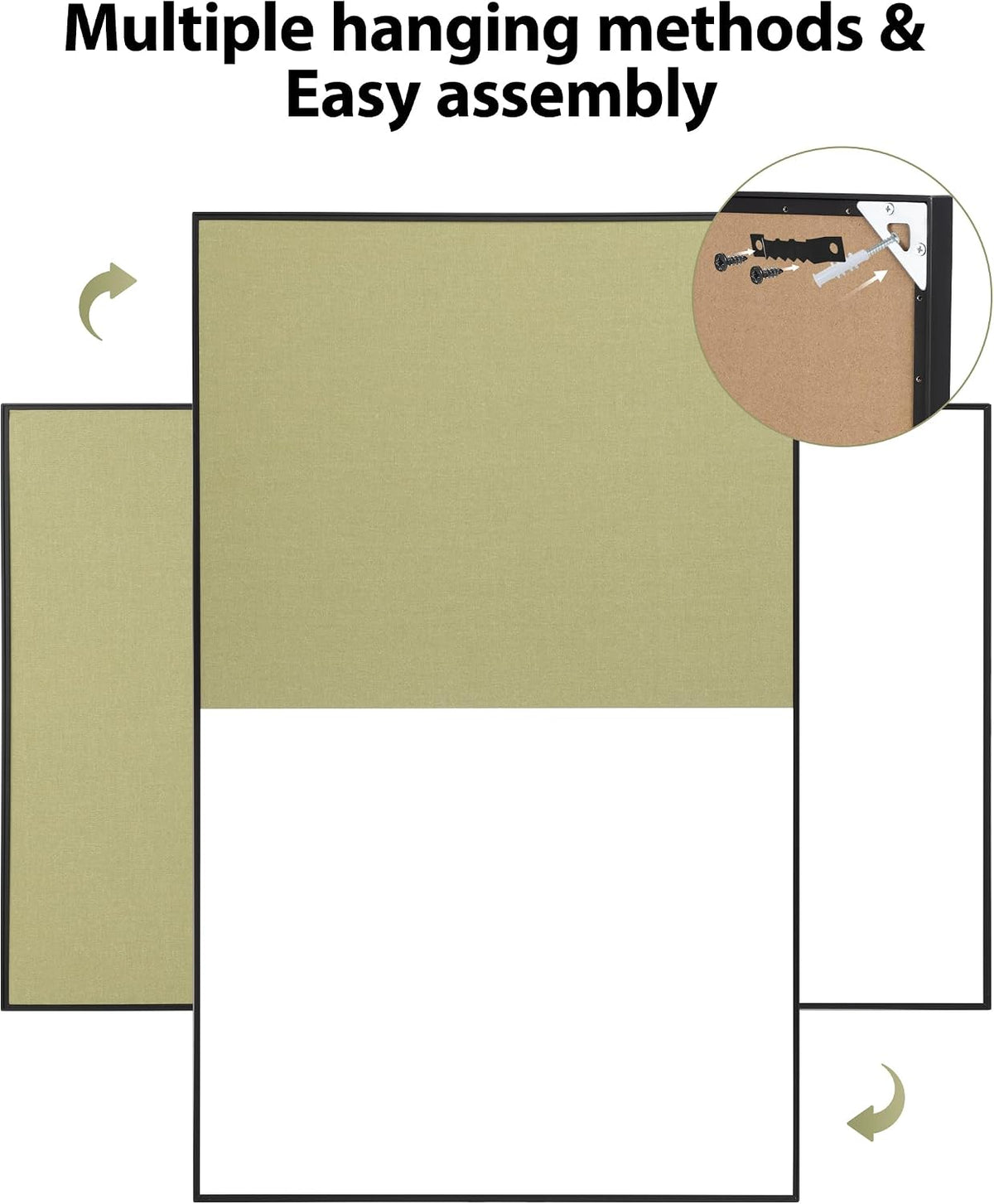 ARCOBIS Cork Board White Board Combo for Wall