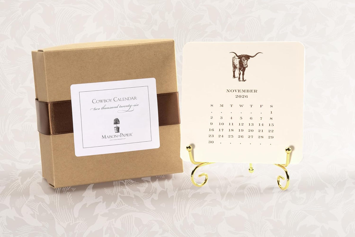 Shade Tree Greetings Cowboy 2026 Desk Calendar With Easel