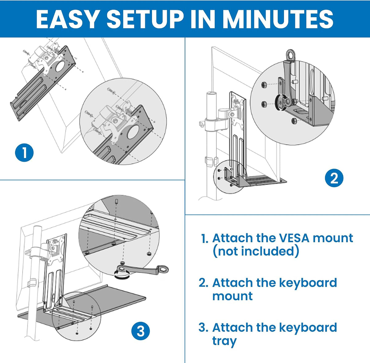 Mount-It! Monitor and Keyboard Wall Mount
