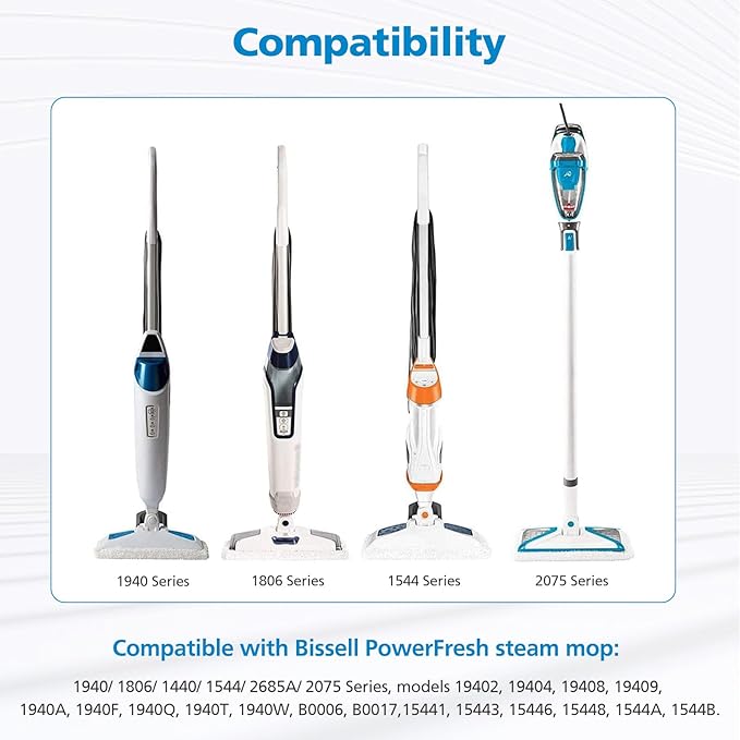 1940 for Bissell Steam Mop Pads for Bissell PowerFresh Steam Mop 1806 1544 1440