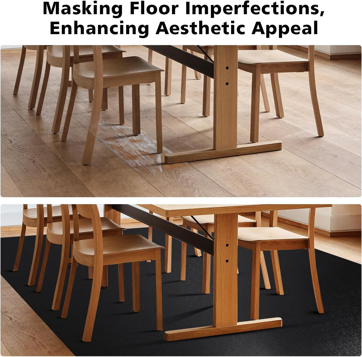 Vinyl Floor Mat for Home, Waterproof Area Mat Under Dining Room Table