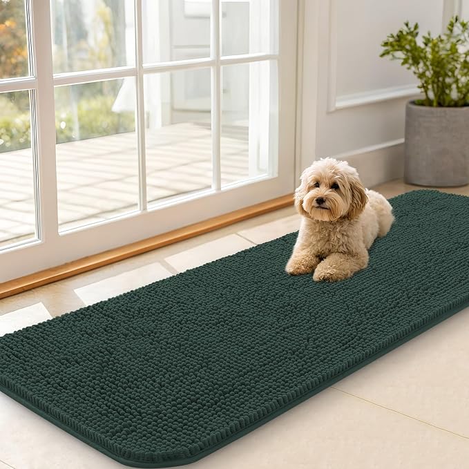 OLANLY Dog Door Mat for Muddy Paws 59x20, Absorbs Moisture and Dirt, Absorbent