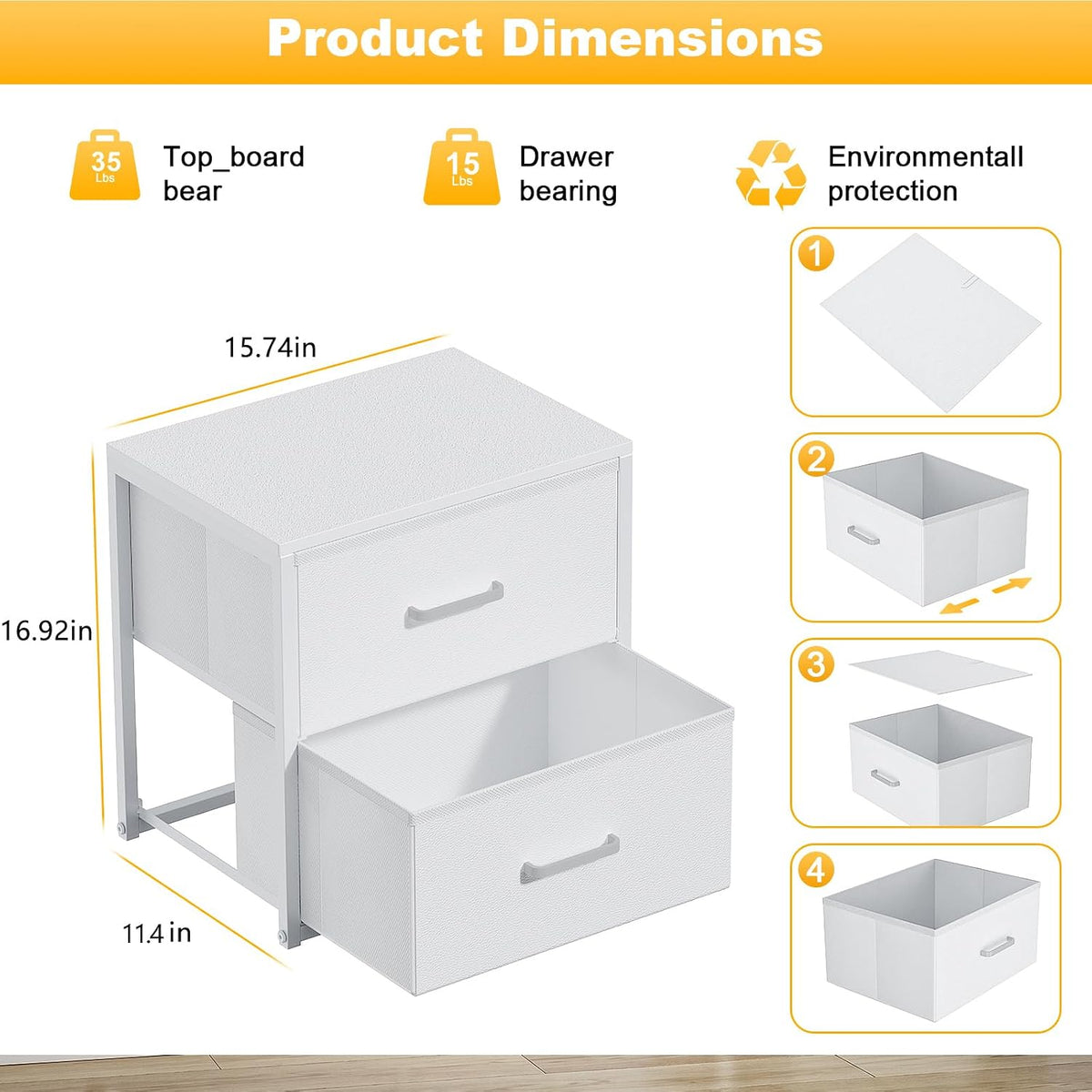 Stackable Storage Drawers, Closet Drawers, White