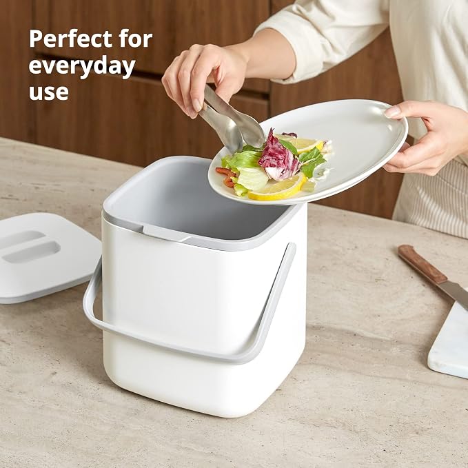 BLUE GINKGO Kitchen Compost Bin – Filter-Free, Odor-Tight Countertop Food Waste