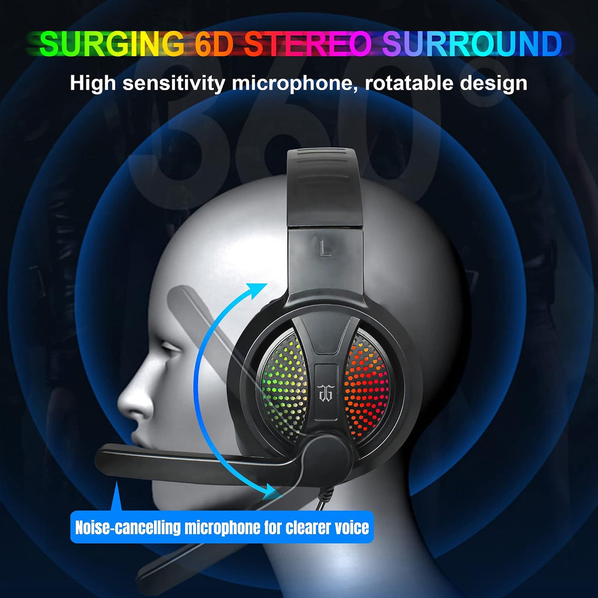 DGG Gaming Keyboard and Mouse, Headphones, Mouse pad Combo for PC Gamers