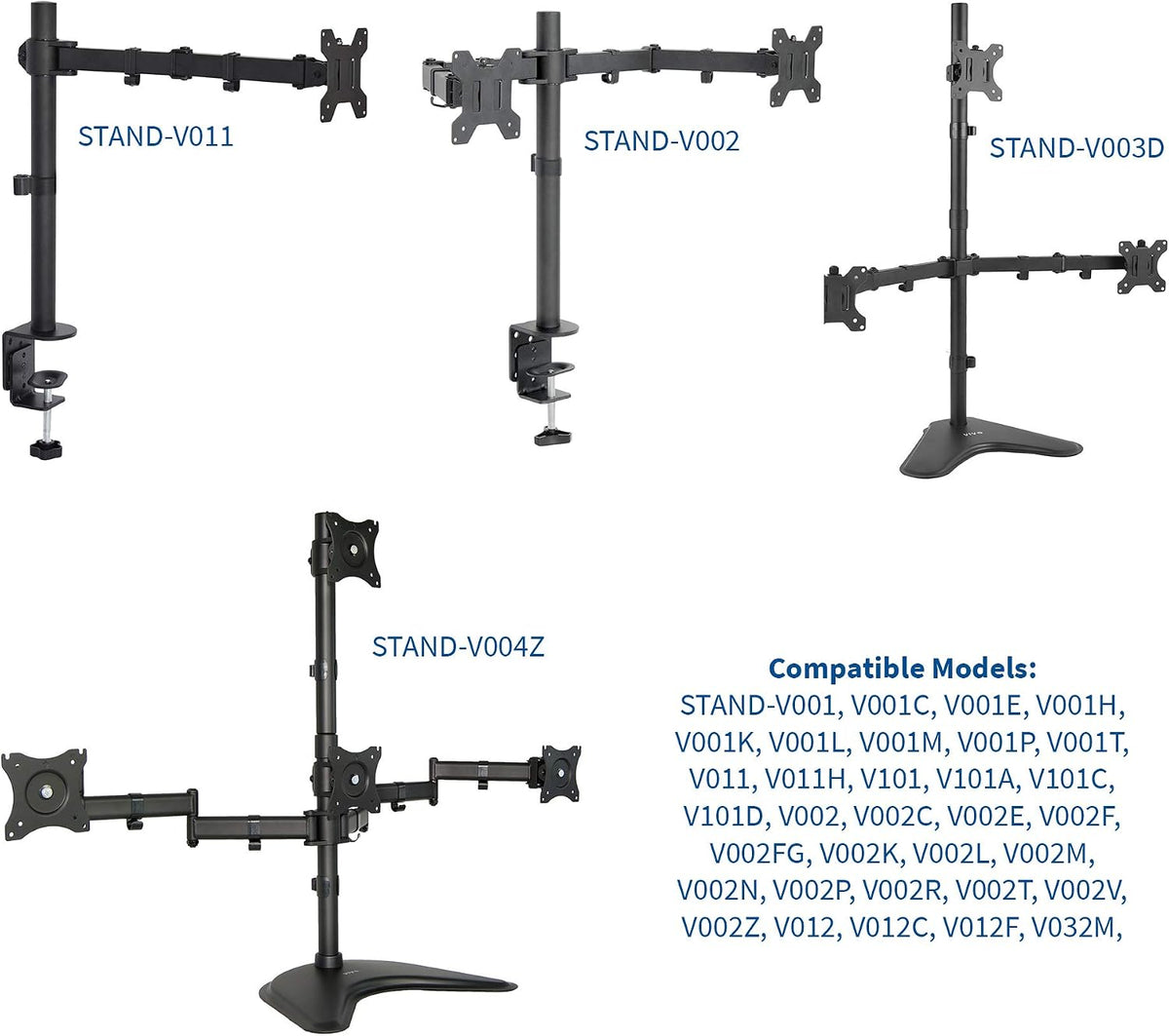 VIVO Black Dual Monitor Arm for Desk Stand, 13-27 in Screens, PT-SD-AM02A