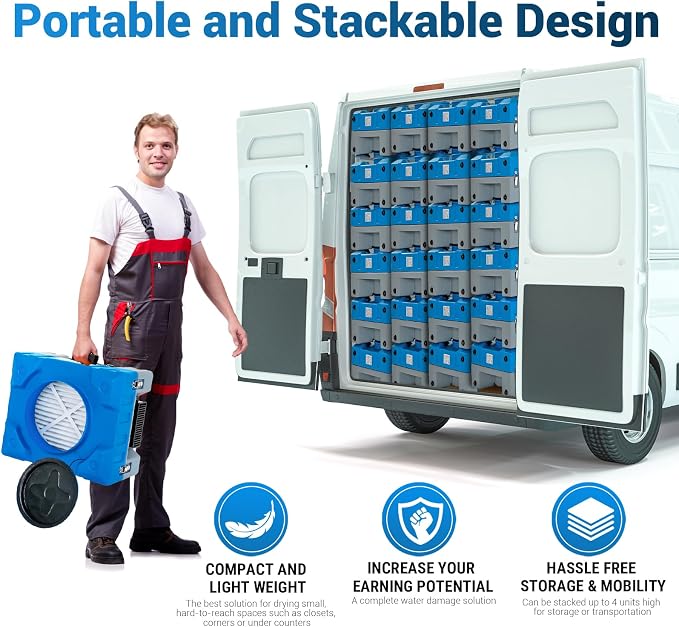 MOUNTO 550cfm Hepa Air Scrubber Industrial Air Cleaner- 550cfm Portable Air