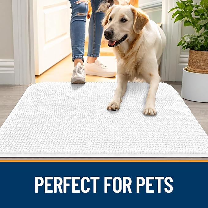 OLANLY Dog Door Mat for Muddy Paws 44x24, Absorbs Moisture and Dirt, Absorbent