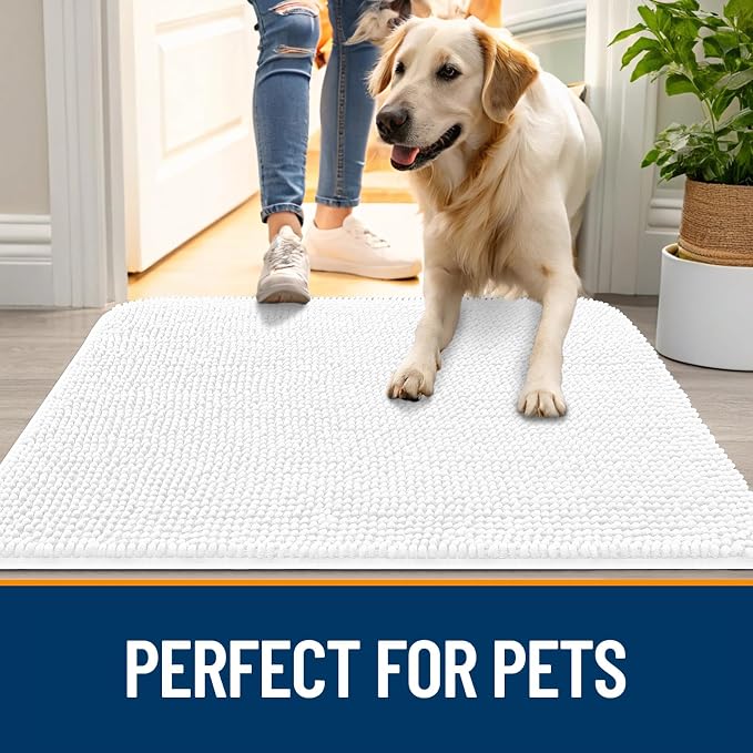 OLANLY Dog Door Mat for Muddy Paws 32x20, Absorbs Moisture and Dirt, Absorbent