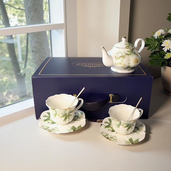 Vintage Floral Porcelain Bone China Tea Set