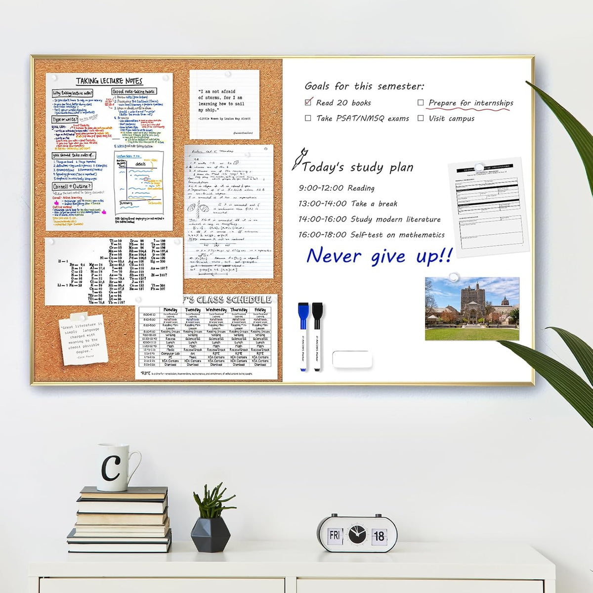ARCOBIS Cork Board White Board Combo