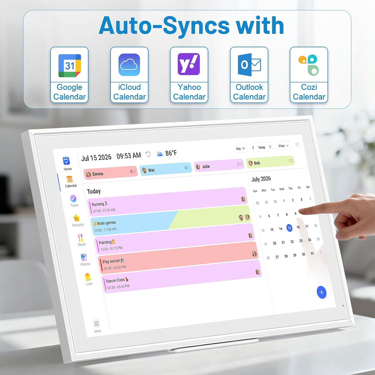 21.5" Smart Wall Calendar 2026 Planner & Chore Chart, Touchscreen