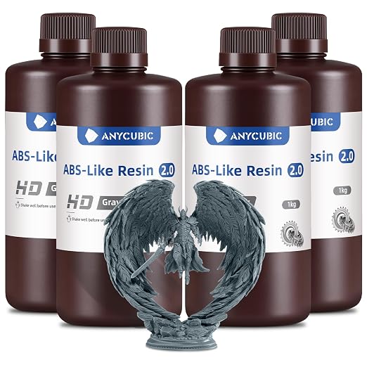 ANYCUBIC 2nd Gen Resin Technology ABS-Like Resin 2.0 Bundle, 3D Printer Resin