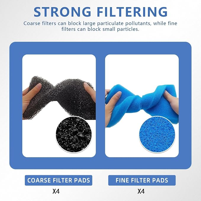 4 Sets Replacement Pond Filter Pads